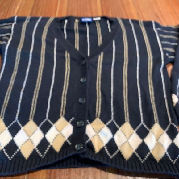 Women’s Golf Argyle Striped Cardigan Sweater EP Pro Small - Picture 5 of 8